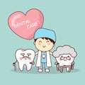 Happy cartoon old tooth Royalty Free Stock Photo