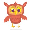 Happy cartoon owl. Vector character isolated. Royalty Free Stock Photo