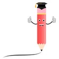 Happy cartoon pencil giving thumbs up Royalty Free Stock Photo