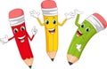 Happy cartoon pencil Royalty Free Stock Photo