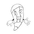 Happy Cartoon pencil, sketch, for coloring book Royalty Free Stock Photo