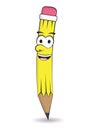 Happy cartoon pencil smile vector Royalty Free Stock Photo