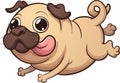 Happy cartoon pug Royalty Free Stock Photo