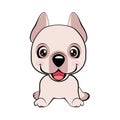 Happy cartoon puppy sitting, Dog friend. Vector illustration. Isolated on white background.