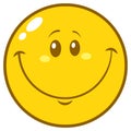 Happy Cartoon Smiley Face Emoji. Vector Illustration