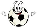 Happy cartoon soccer ball character Royalty Free Stock Photo