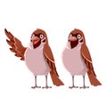 Happy cartoon Sparrows