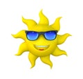 Happy cartoon sun in sunglasses Royalty Free Stock Photo