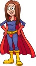 Happy cartoon supermom character with hands on hips