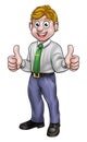 Happy Cartoon Thumbs Up Business Man Royalty Free Stock Photo