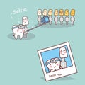 Happy cartoon tooth and dentist Royalty Free Stock Photo