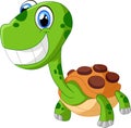 Happy cartoon turtle, isolated on white Royalty Free Stock Photo