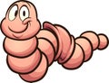 Happy cartoon worm character clip art Royalty Free Stock Photo