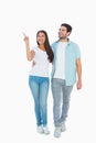 Happy casual couple walking together Royalty Free Stock Photo