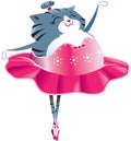Cat in ballet outfit on toes Royalty Free Stock Photo