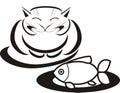 Happy cat with fish Royalty Free Stock Photo