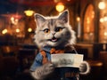 Happy Cat Hold Gift Voucher, Birthday Coupon, Sales Certificate, Restaurant Gift Voucher, Happy Coupon