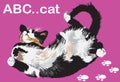 Cat lie down cartoon Royalty Free Stock Photo