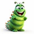 Happy Caterpillar A Playful And Fun Photorealistic Cartoon Character