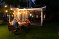 Happy Caucasian family eating together at table Royalty Free Stock Photo