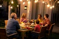 Happy Caucasian family eating together at table Royalty Free Stock Photo