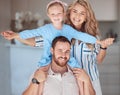 Happy caucasian family relaxing together at home. Carefree loving parents bonding with little daughter. Mom holding her Royalty Free Stock Photo