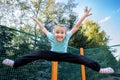 Girl Trampoline Jump Royalty Free Stock Photo