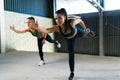 Beautiful woman exercising in a high-intensity interval training Royalty Free Stock Photo