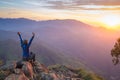 Happy celebrating winning success woman Royalty Free Stock Photo