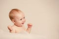 Happy Chabby Baby Smile in Sit Position Portrait. toned image Royalty Free Stock Photo