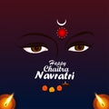 Happy chaitra navratri invitation greeting card
