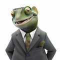 Happy Chameleon Businessman. Generative AI Royalty Free Stock Photo