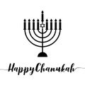 Happy Chanukah calligraphic with menorah Royalty Free Stock Photo