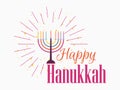 Happy Chanukah. Candlestick with nine candles of different colors. Vector