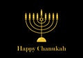 Happy Chanukah golden candlestick vector