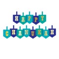 Happy chanukah typography with dreidels Royalty Free Stock Photo