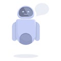 Happy chatbot speaking with speech bubble, artificial intelligence