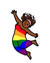 Happy cheerful Black African gay lesbian woman