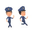 Happy and Cheerful Character Constabulary goes and runs