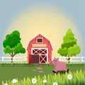 Happy and cheerful farm animals