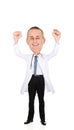 Happy cheerful male doctor with raised arms Royalty Free Stock Photo