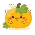 Happy and cheerful pumpkin for halloween. Vector illustration. Emoji.