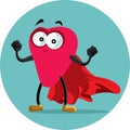Super Strong Heart Wearing a Red Cape Vector Cartoon Illustration Royalty Free Stock Photo