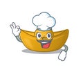 Happy Chef chinese ingot cartoon character with white hat