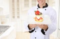 Happy Chef Cooking Dessert Royalty Free Stock Photo