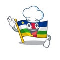 Happy Chef flag central african cartoon character with white hat