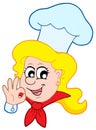 Happy chef woman