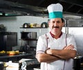 Happy chef at work Royalty Free Stock Photo