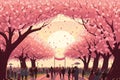 Happy Cherry Blossom Day Background Wallpaper