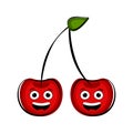 Happy cherry cartoon character emote Royalty Free Stock Photo